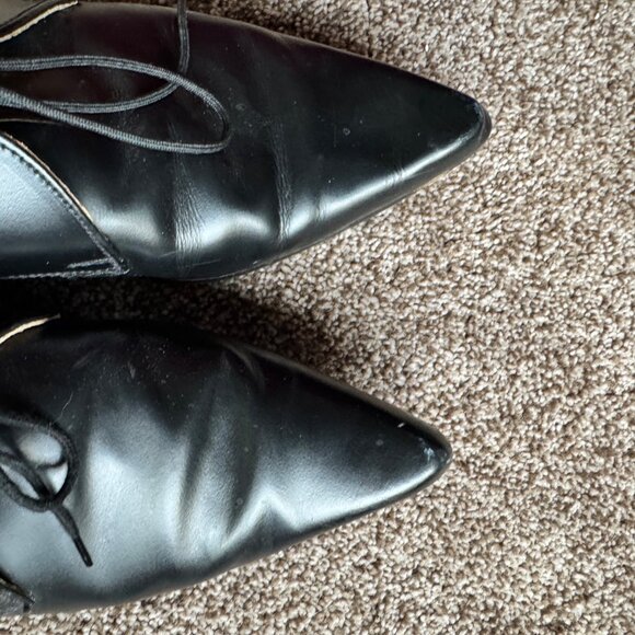 Vintage Pointed Toe Black Oxfords,Pikes, Winklepickers from the 90s Made in Eng!